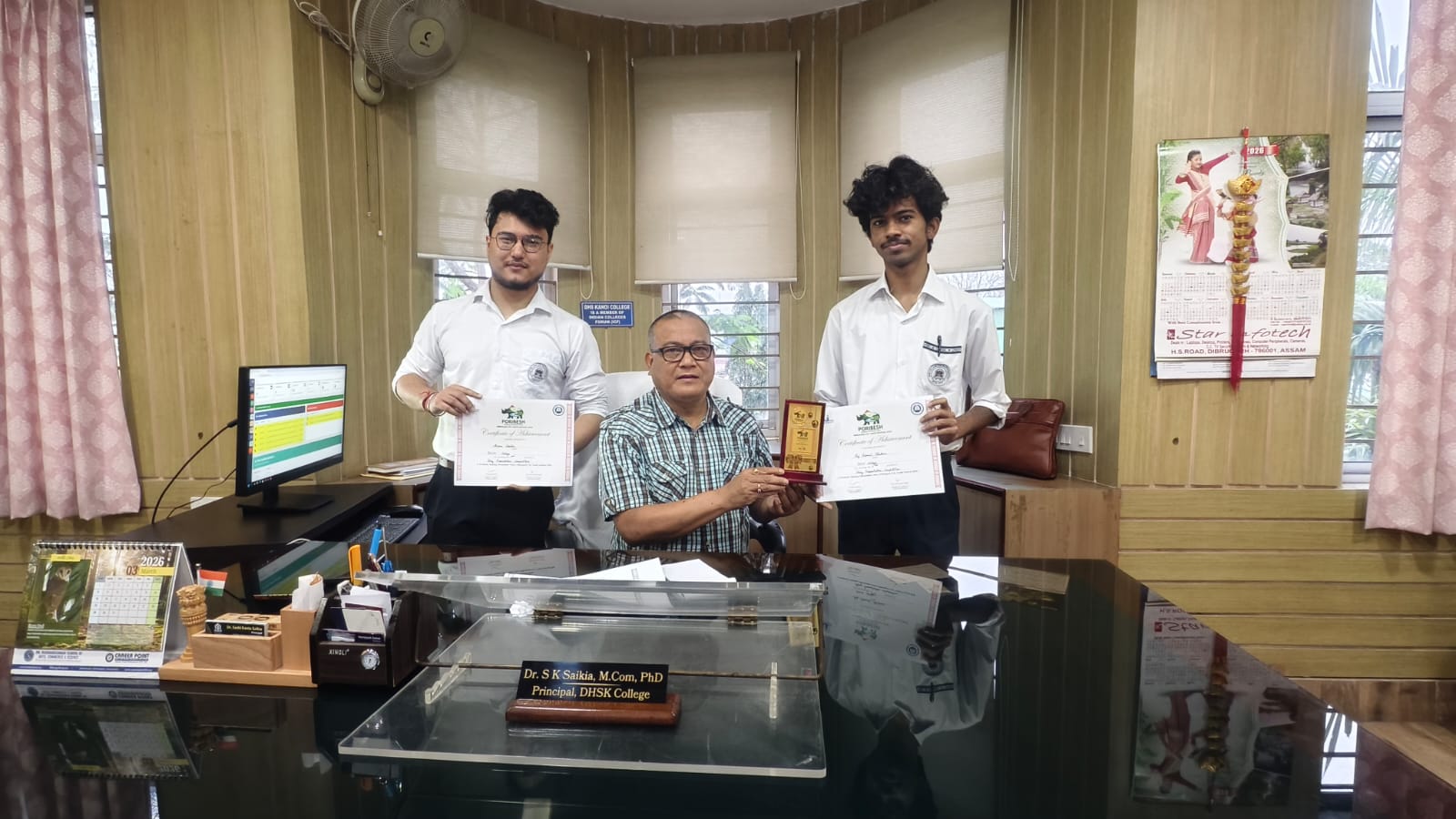 2nd Runners up at "Probesh" Dibrugarh City Youth Festival 2026 event held at Dibrugarh University Miran Chaliha Rajkamal Phukan of Policy Presentation Competition