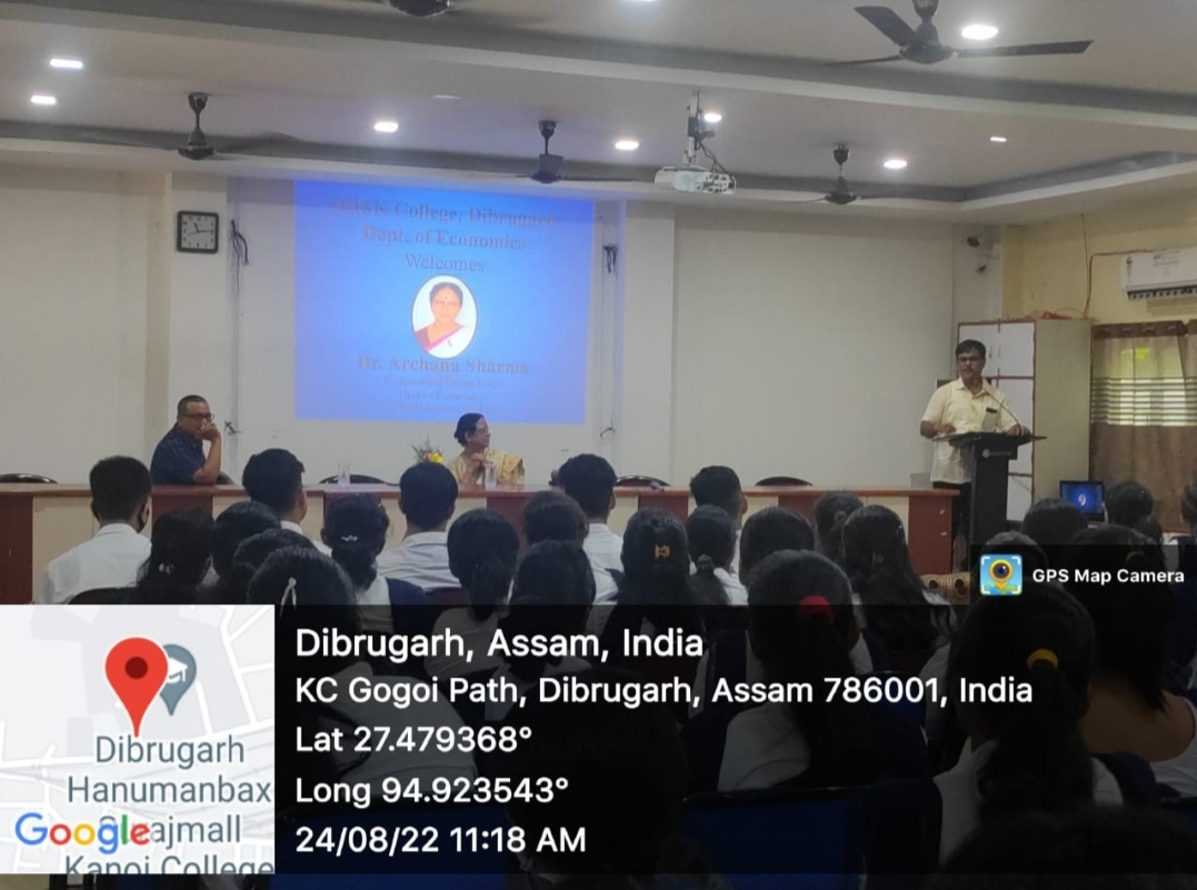 A Guest Lecture was organised by Department of Economics, D.H.S.K College, on 24th August, 2022.