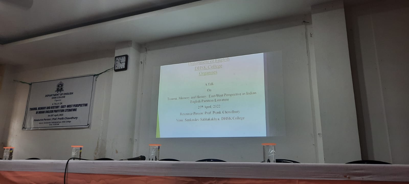 Talk on  "Trauma, Memory and History: East-West Perspective in Indian English Partition Literature "