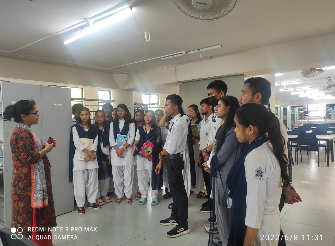 Visit to the Lakshminath Bezbaroa Library , Dibrugarh University as an Educational tour.